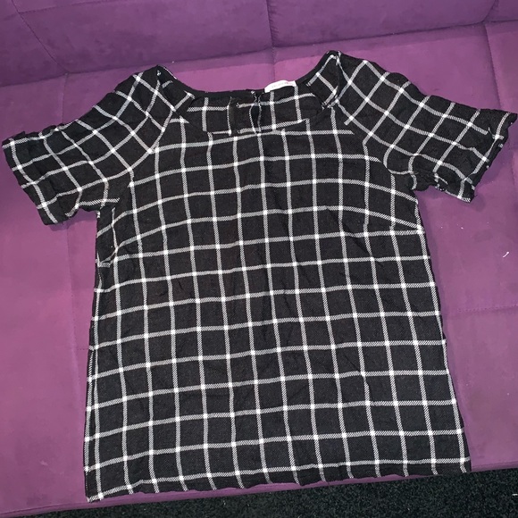 Promod plaid sweater top with buttons size 8 - Picture 2 of 8